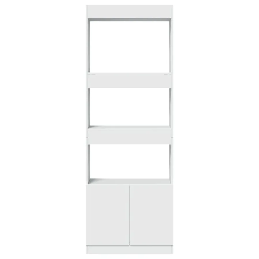 Buffet haut 63x33x180 cm blanc bois d'ingénierie - 5
