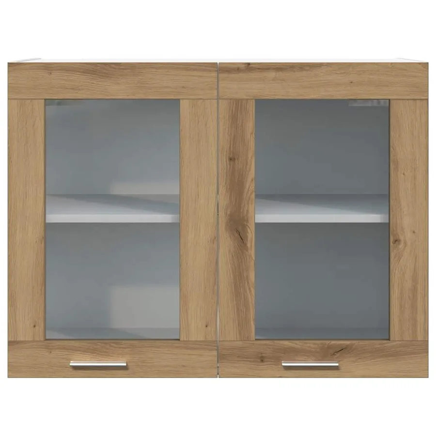 Vitrine suspendue "Lyon" Chêne artisanal 80 x 31 x 60 cm Bois d'ingénierie - 4