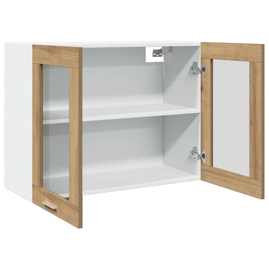 Vitrine suspendue "Lyon" Chêne artisanal 80 x 31 x 60 cm Bois d'ingénierie - 7