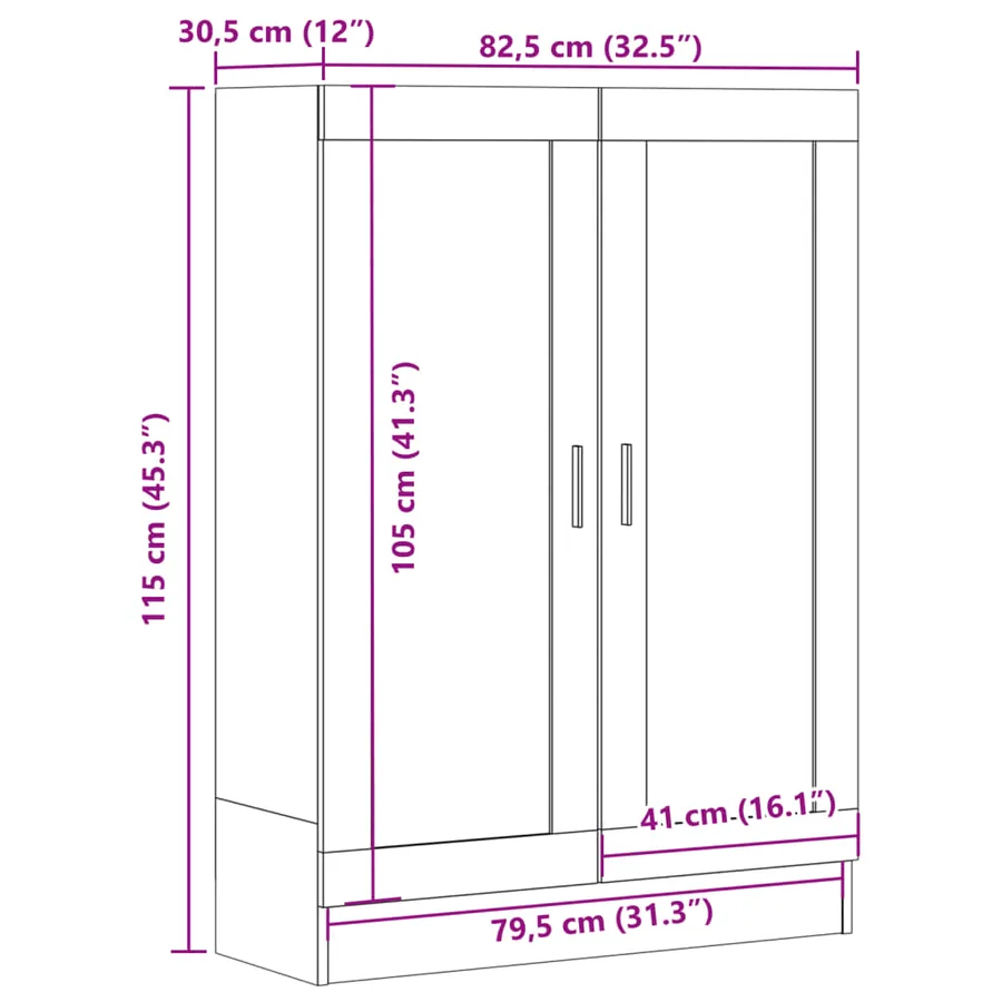 Bibliothèque vieux bois 82,5x30,5x115 cm bois d'ingénierie - 11