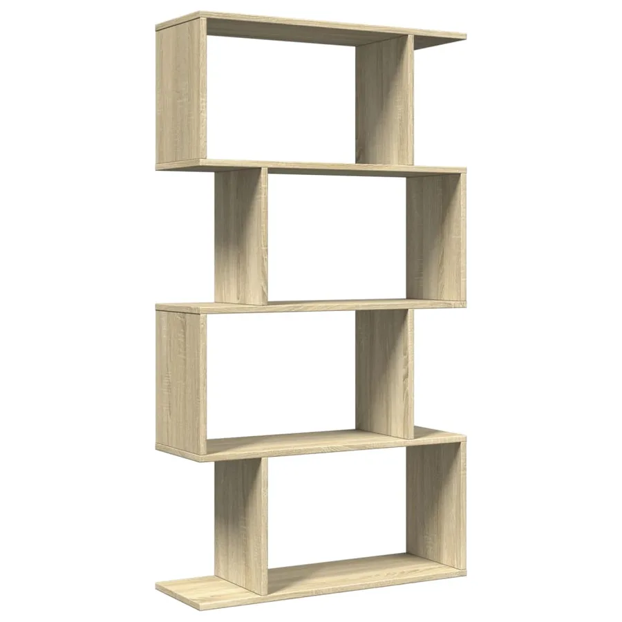 Étagère séparatrice de pièce 4 niveaux chêne sonoma 70x24x129cm - 2