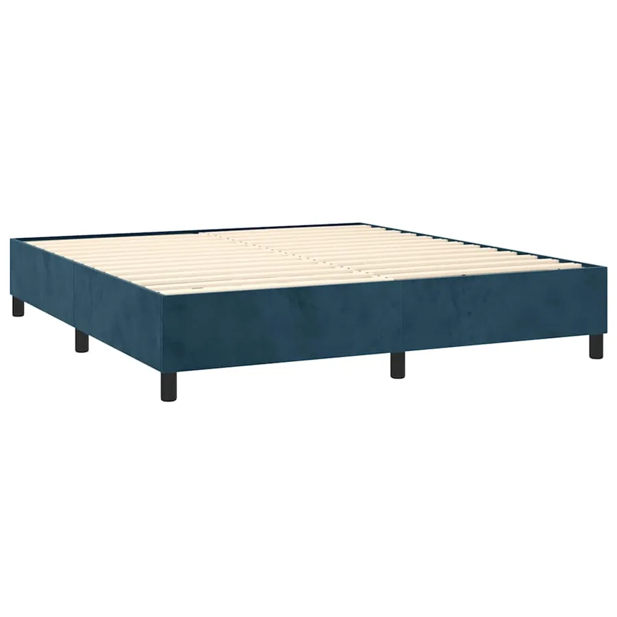 Sommier à lattes de lit et matelas Bleu foncé 180x200cm Velours - 4
