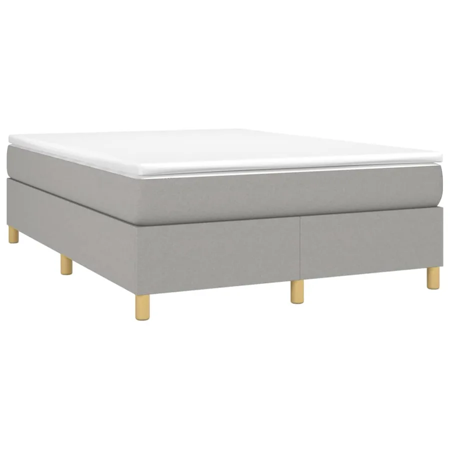 Sommier à lattes de lit avec matelas Gris clair 140x190cm Tissu - 3