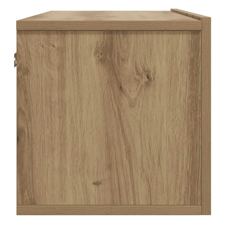 Meuble TV mural chêne artisanal 100x30x30 cm bois d'ingénierie - 5
