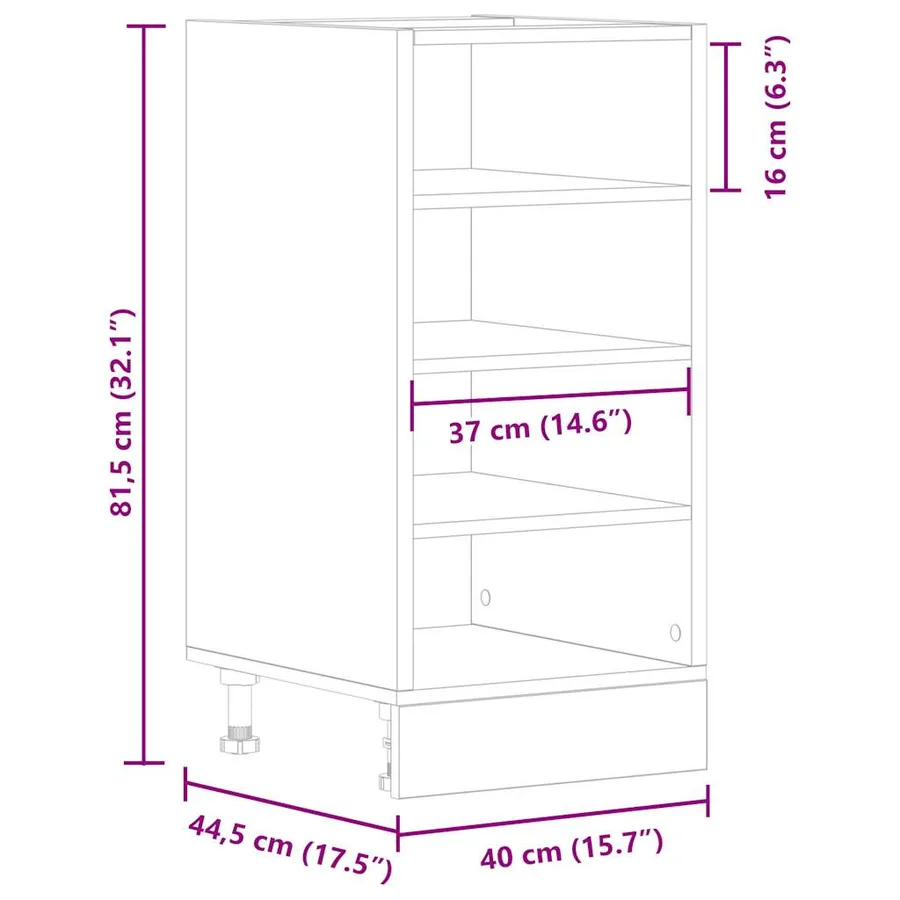 Meuble bas "Riga" Blanc 40 x 44,5 x 81,5 cm Bois d'ingénierie - 9