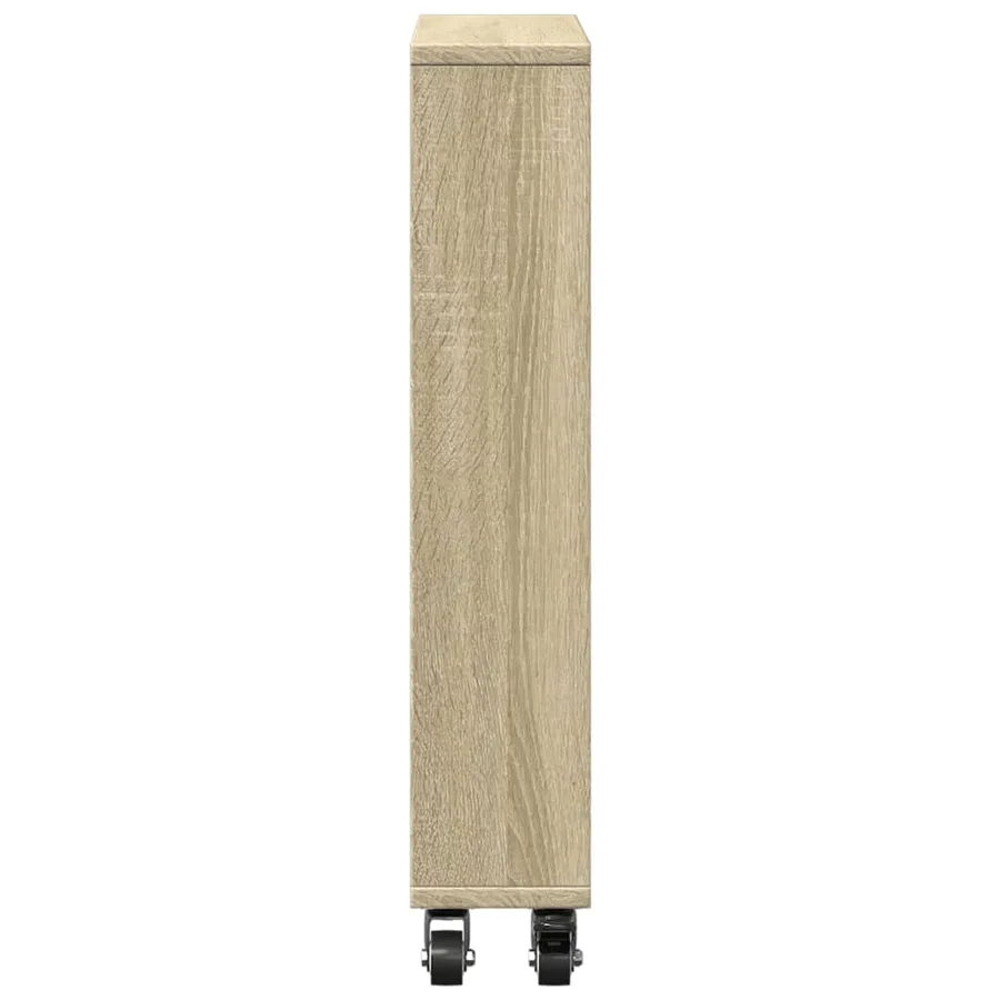Chariot de rangement étroit Chêne Sonoma 48 x 13 x 68 cm Bois d'ingénierie - 5