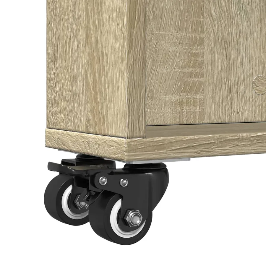 Chariot de rangement étroit Chêne Sonoma 48 x 13 x 68 cm Bois d'ingénierie - 8