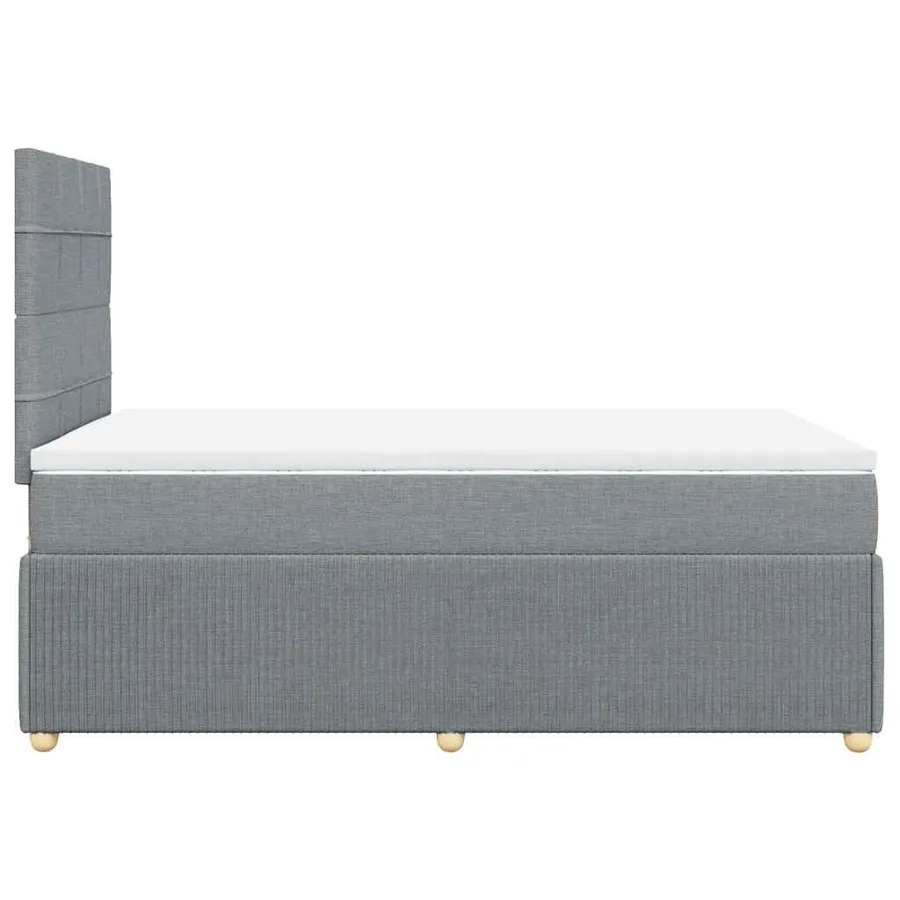 Sommier à lattes de lit et matelas gris clair 120x190 cm tissu - 5