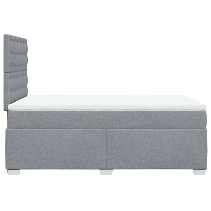 Sommier à lattes de lit et matelas gris clair 120x190 cm tissu - 11