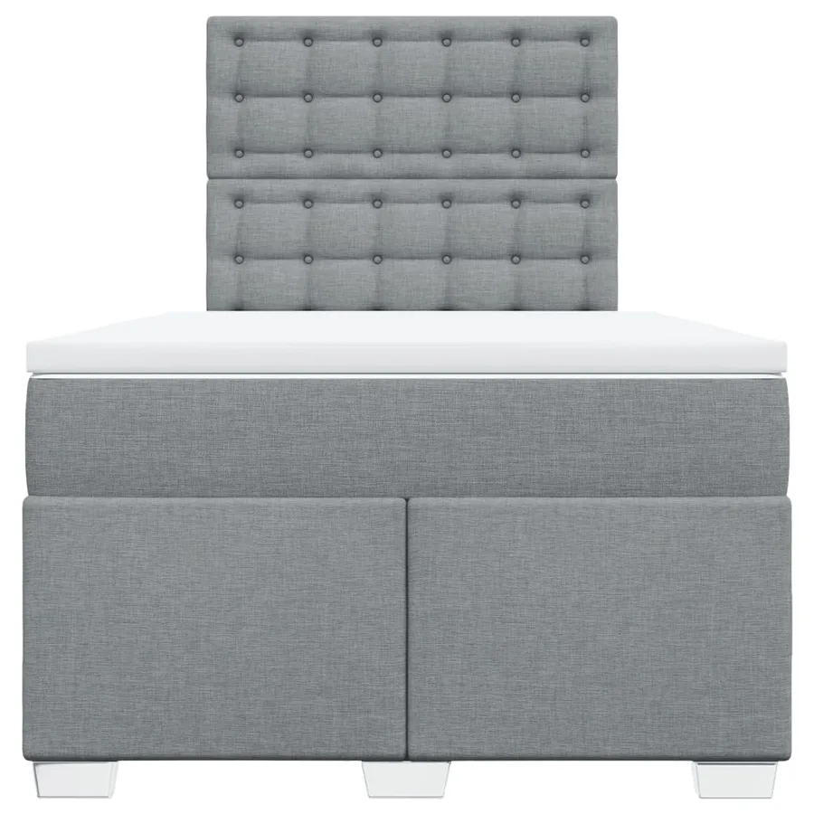 Sommier à lattes de lit et matelas gris clair 120x190 cm tissu - 6