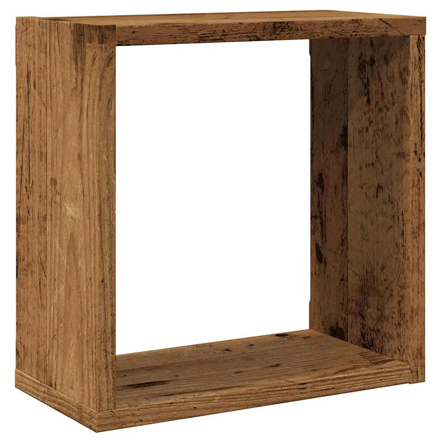 Étagères cube murales 2 pcs vieux bois 30x15x30 cm - 4