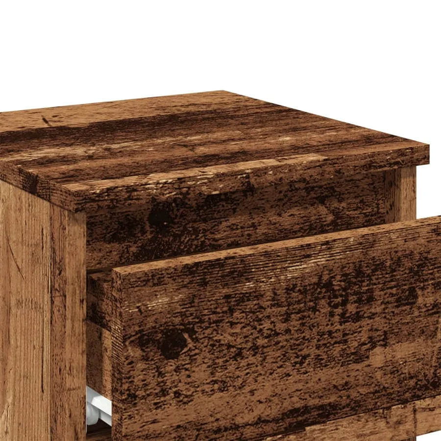 Tables de chevet 2 pcs vieux bois 30x30x40 cm bois d'ingénierie - 9