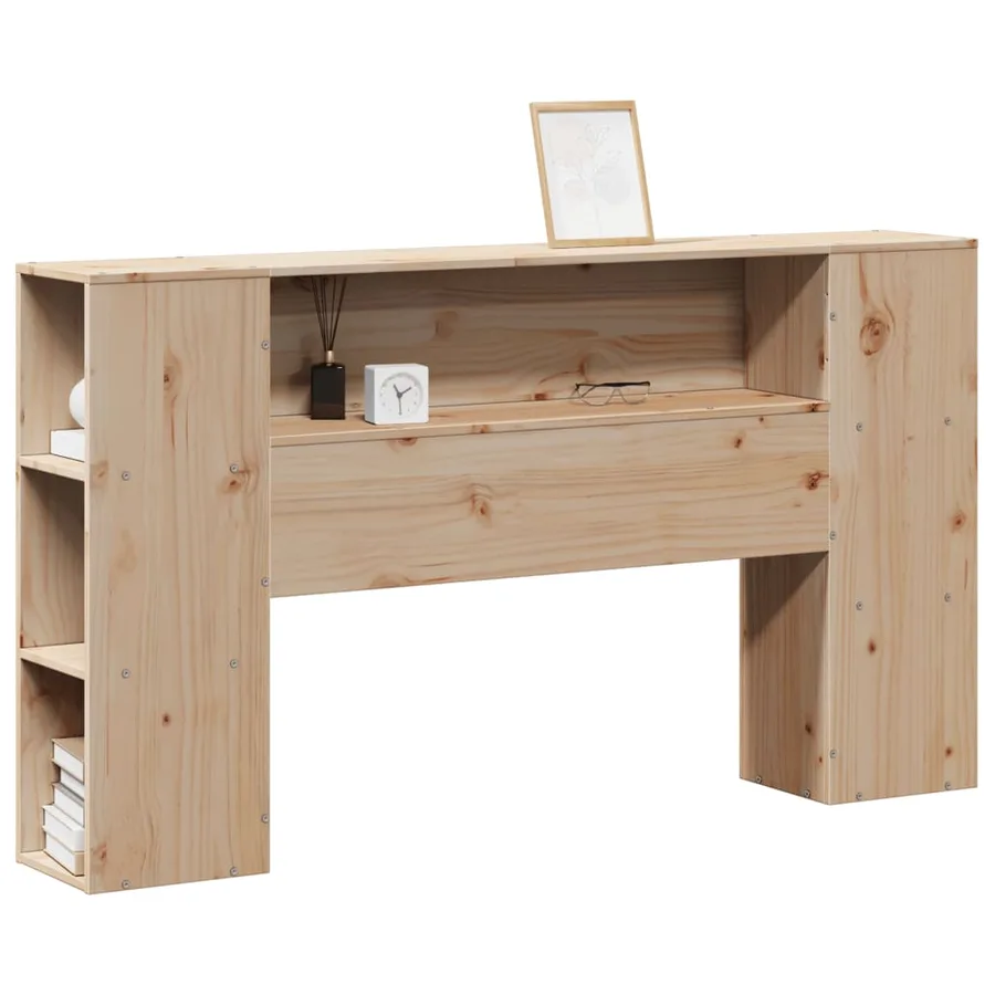 Tête de lit avec rangement 135 cm bois massif de pin - 2