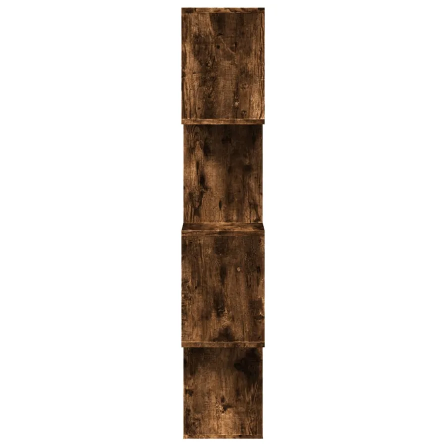 Étagère séparatrice de pièce à 4 niveaux chêne fumé 70x24x129cm - 7