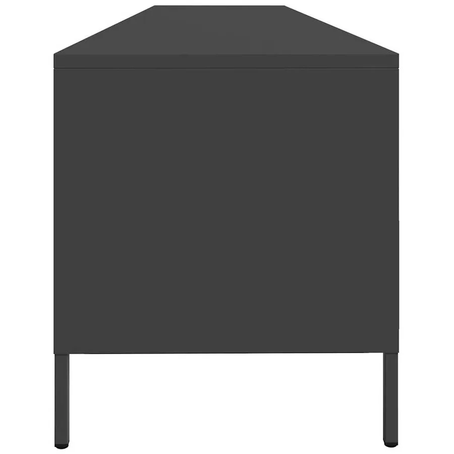 Meuble TV noir 202x39x43,5 cm acier laminé à froid - 6