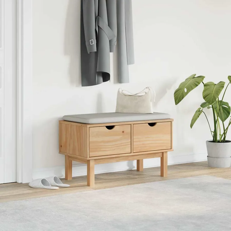 Banc de couloir OTTA 80x40x45 cm bois de pin massif - 3