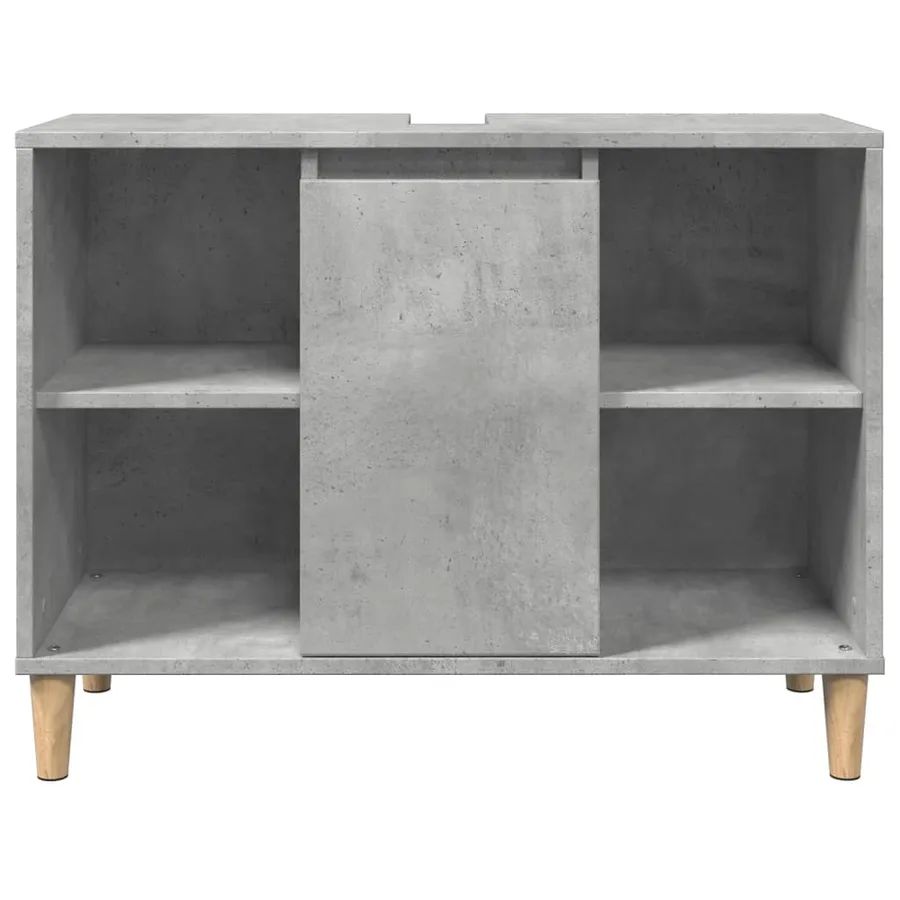Armoire salle de bain gris béton 80x33x60cm bois d'ingénierie - 5