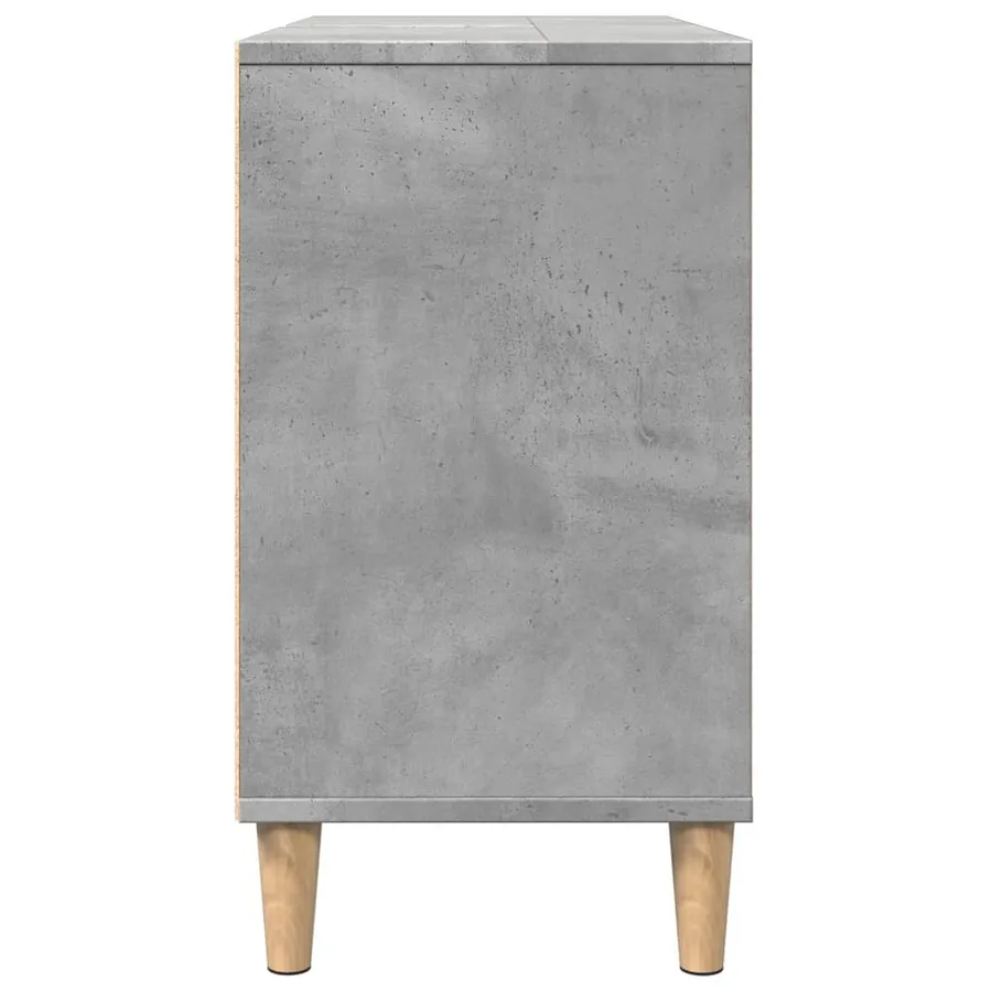 Armoire salle de bain gris béton 80x33x60cm bois d'ingénierie - 7