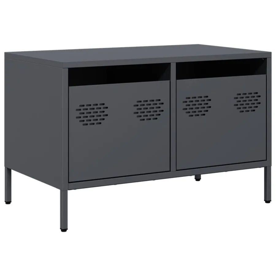 Meuble TV anthracite 68x39x43,5 cm acier laminé à froid - 2