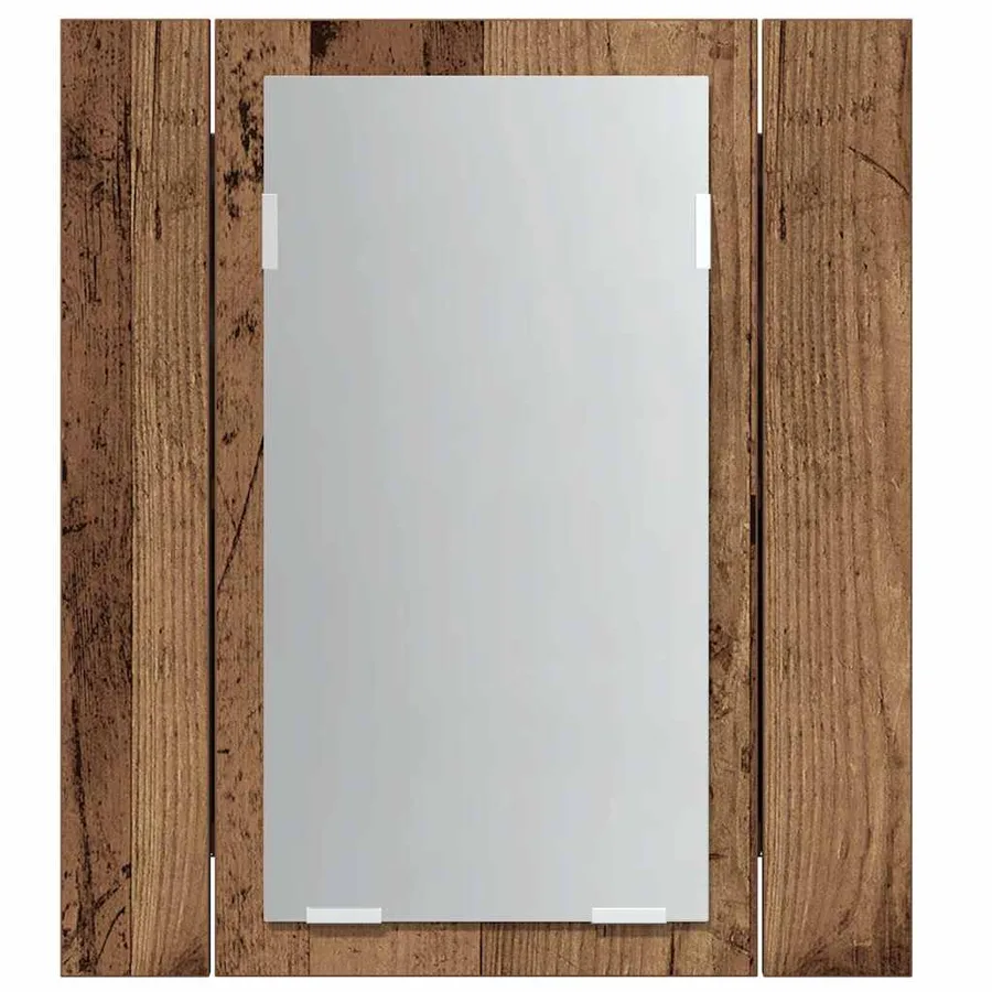 Armoire de salle de bain à miroir LED vieux bois 40x12x45 cm - 7