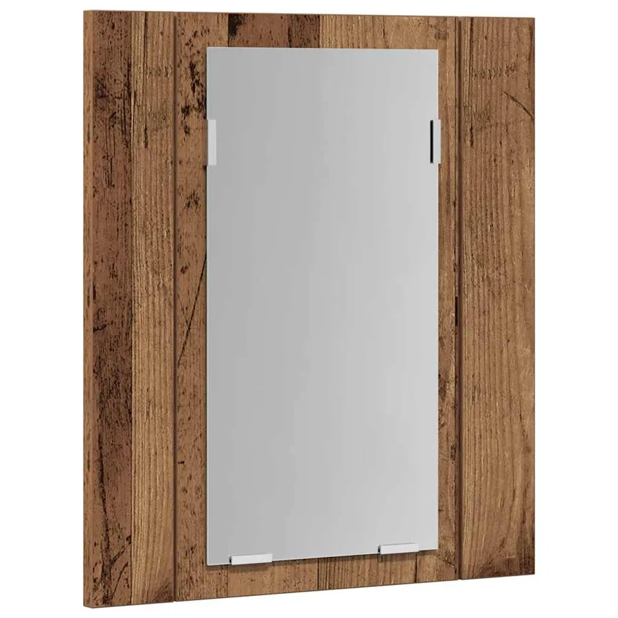 Armoire de salle de bain à miroir LED vieux bois 40x12x45 cm - 8