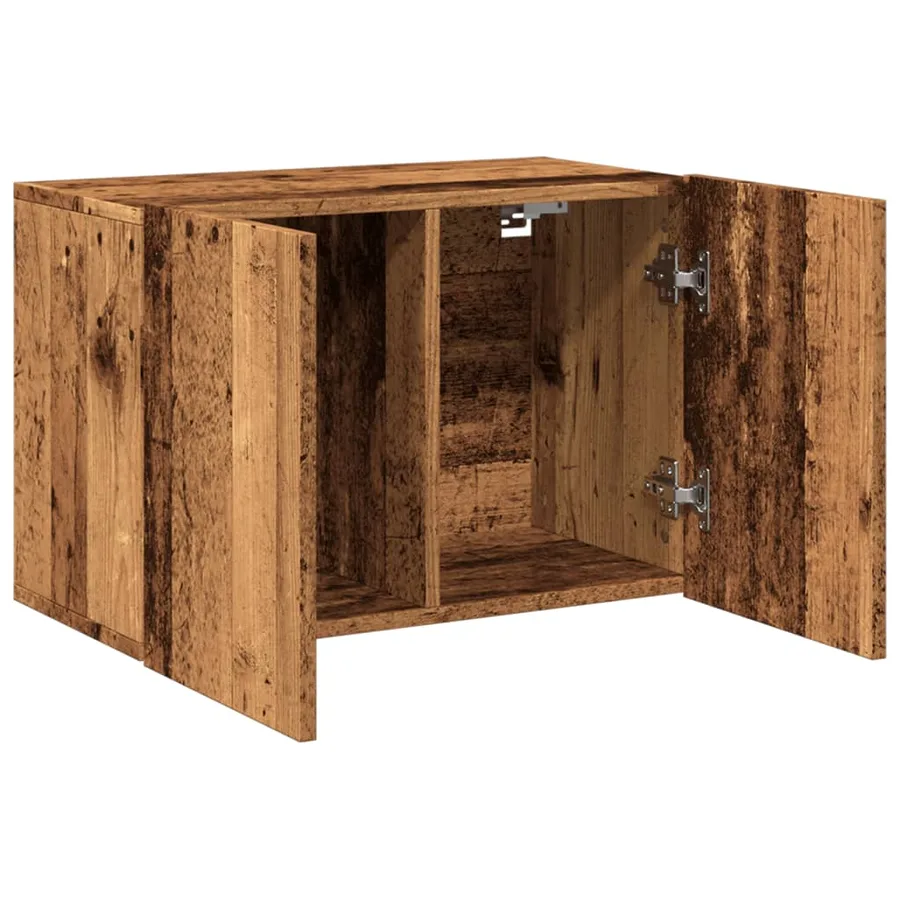 Meuble TV mural vieux bois 60x30x41 cm - 6