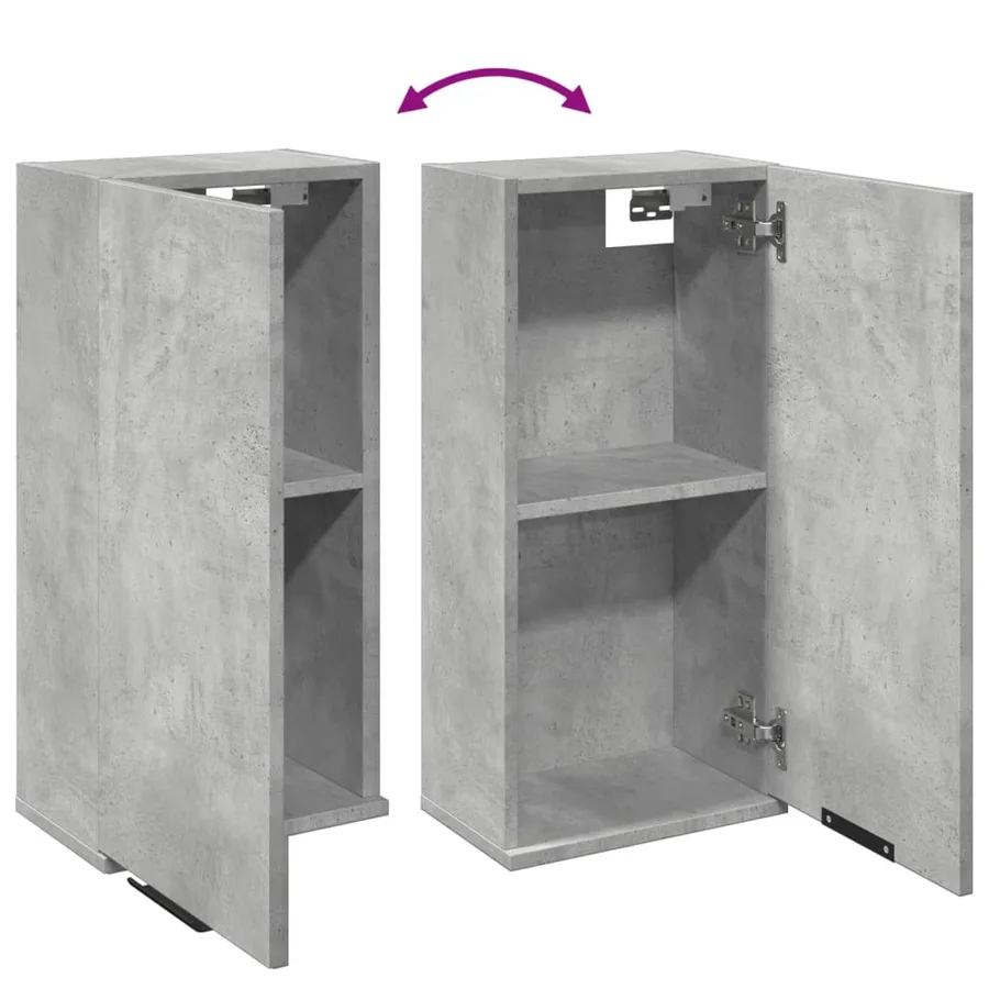 Armoire de salle de bain murale Gris béton 32x20x67 cm - 7