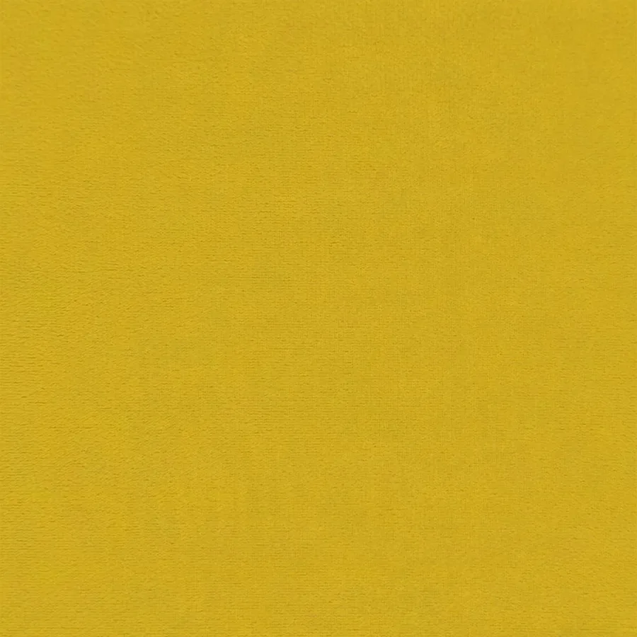 Fauteuil à oreilles avec tabouret jaune moutarde velours - 10