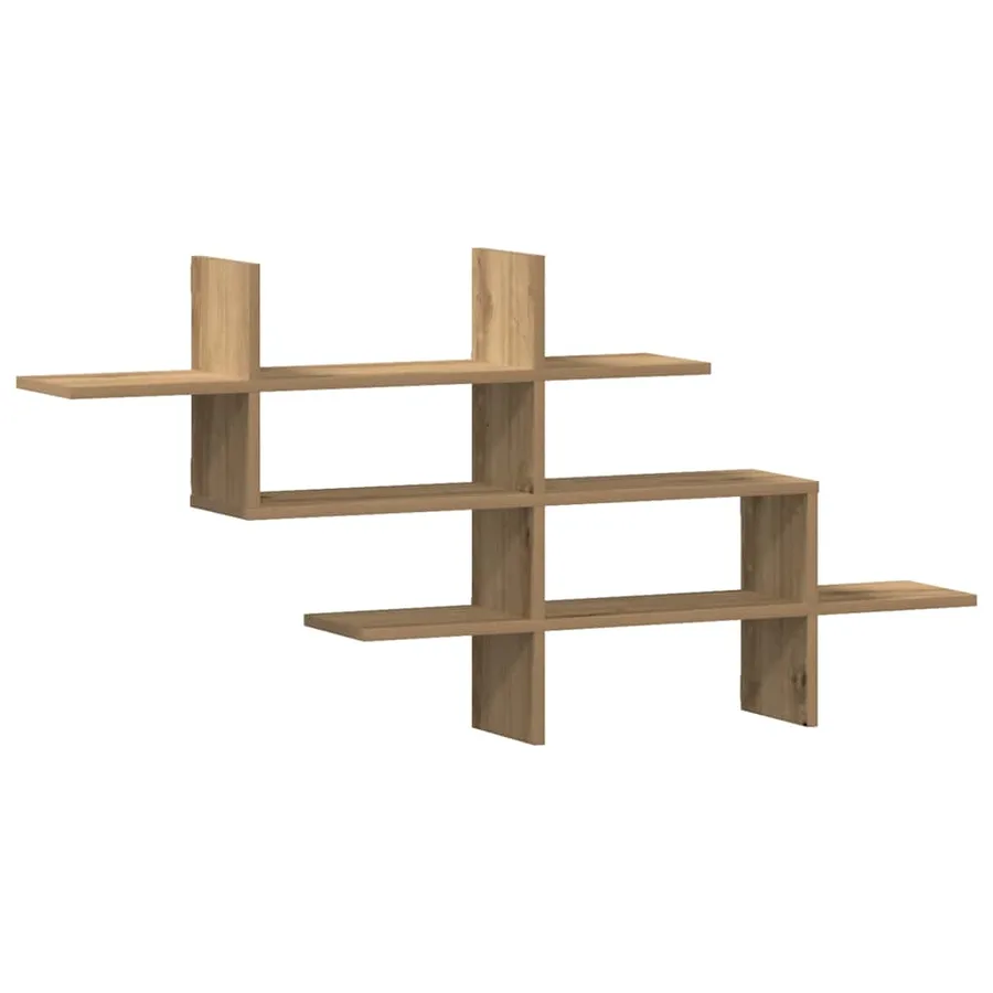 Étagère murale chêne artisanal 124,5x18x60,5 cm bois ingénierie - 2