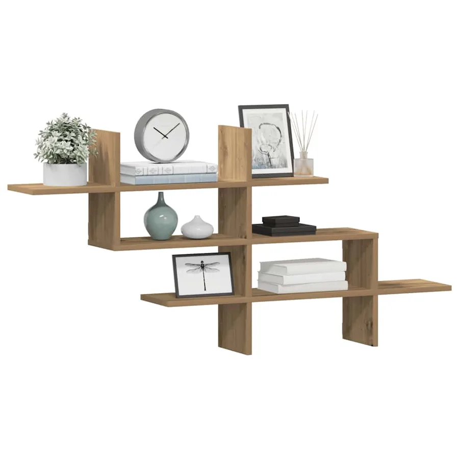 Étagère murale chêne artisanal 124,5x18x60,5 cm bois ingénierie - 3