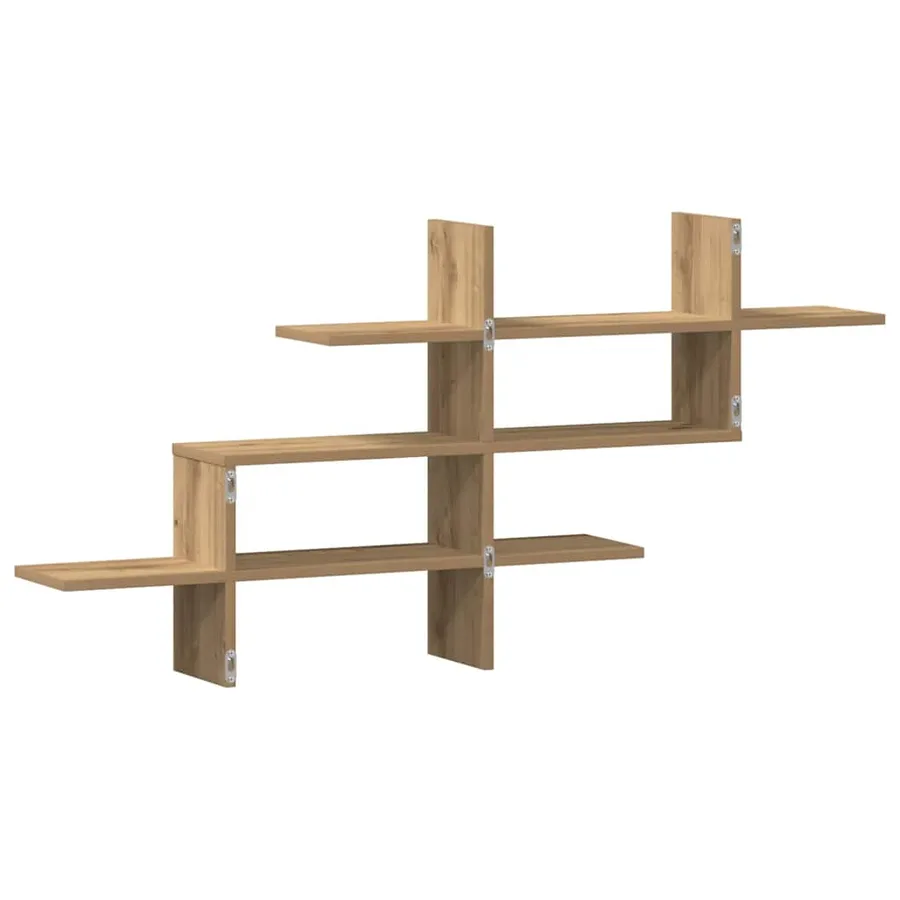 Étagère murale chêne artisanal 124,5x18x60,5 cm bois ingénierie - 6
