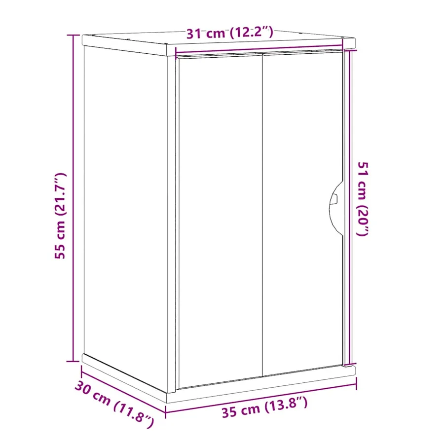 Armoire murale de salle de bain OTTA 35x30x55 cm bois massif - 8