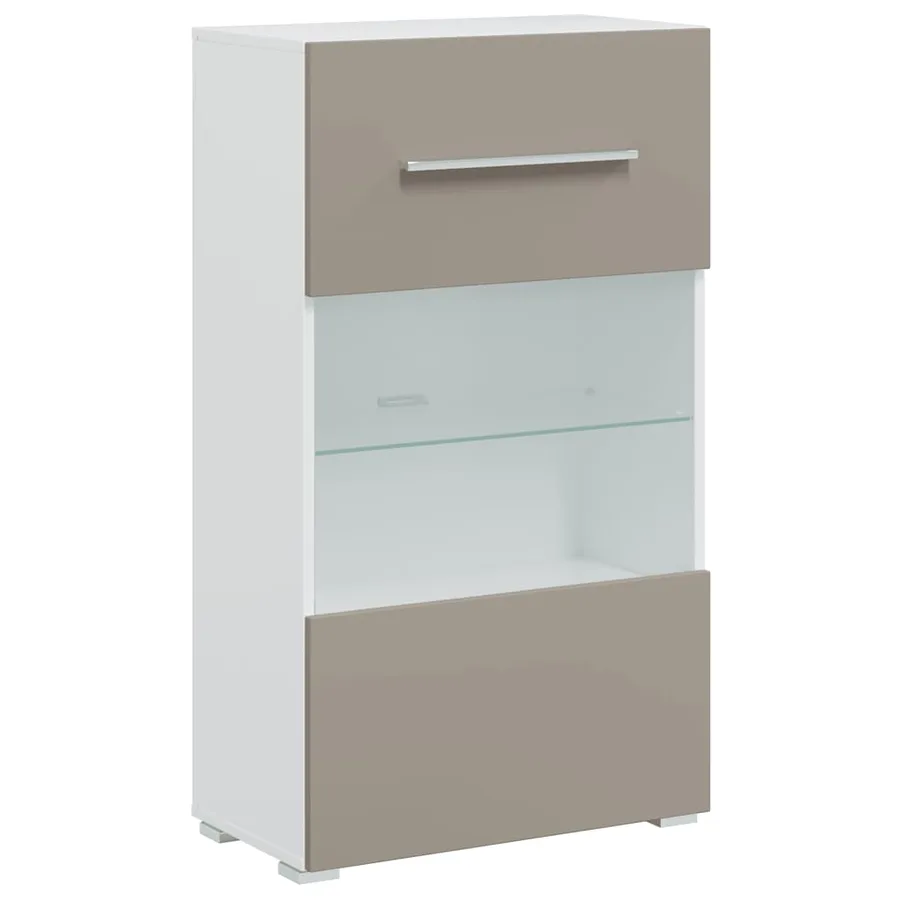 Meubles TV avec lumière LED 5 pcs gris pierre bois d'ingénierie - 7