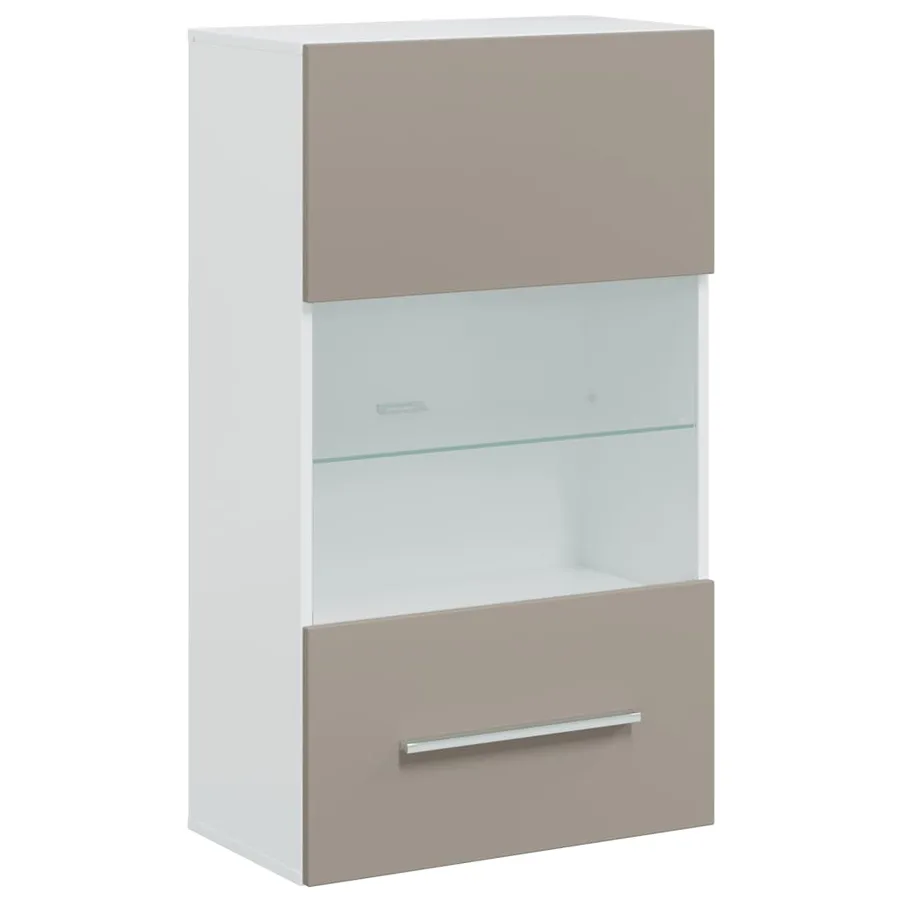 Meubles TV avec lumière LED 5 pcs gris pierre bois d'ingénierie - 8
