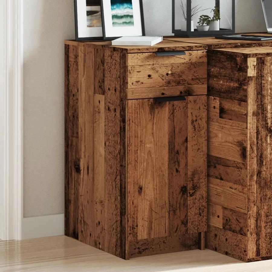 Armoire de bureau vieux bois 33x50x75 cm bois d'ingénierie - 4