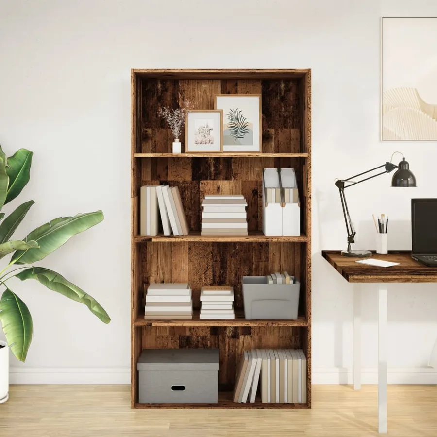 Bibliothèque vieux bois 80x30x152 cm bois d'ingénierie - 3