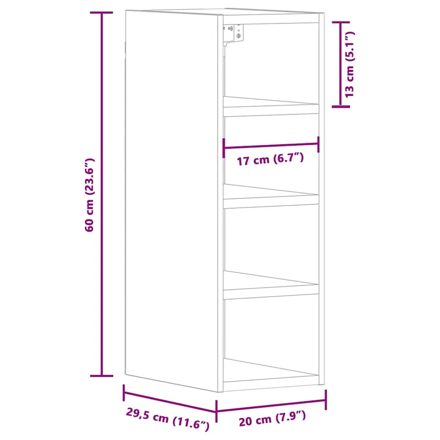 Armoire suspendue "Riga" chêne sonoma 20x29,5x60 cm - 10