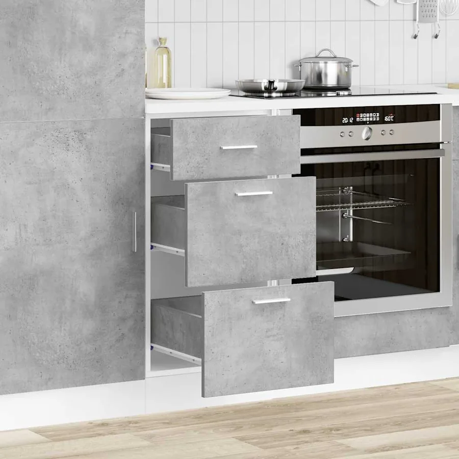 Meuble bas "Lyon" Gris béton 40 x 46 x 81,5 cm Bois d'ingénierie