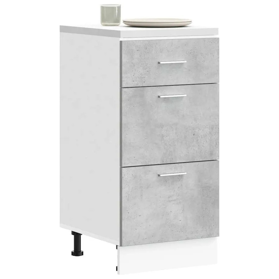 Meuble bas "Lyon" Gris béton 40 x 46 x 81,5 cm Bois d'ingénierie - 3