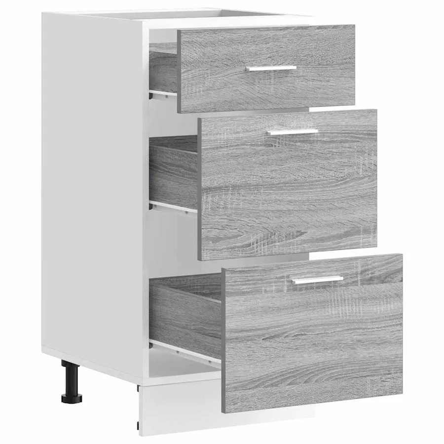 Meuble bas "Lyon" Gris Sonoma 40 x 46 x 81,5 cm Bois d'ingénierie - 5
