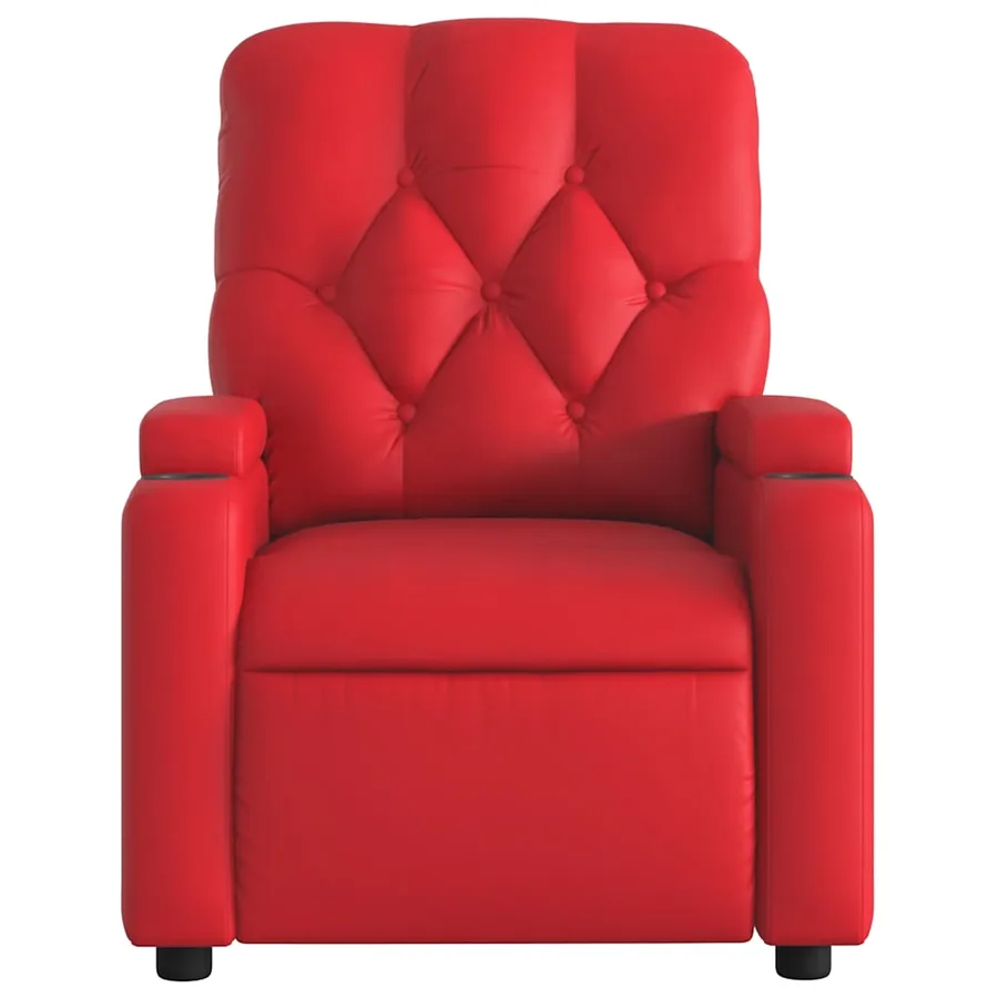 Fauteuil de massage inclinable électrique rouge similicuir - 9