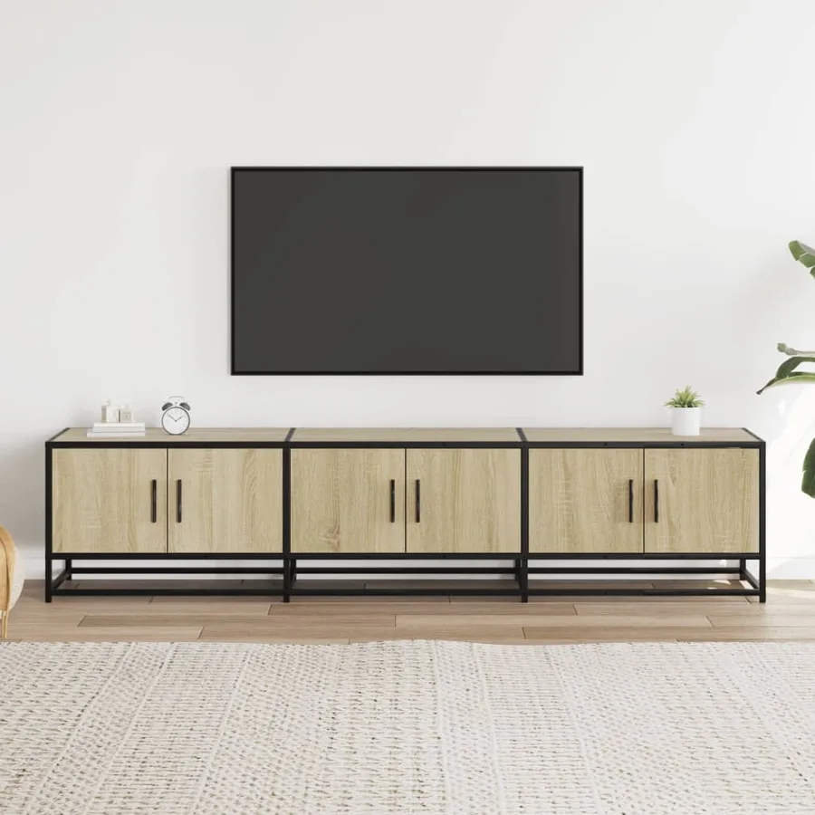 Meuble TV chêne sonoma 180x35x41 cm bois d'ingénierie - 3