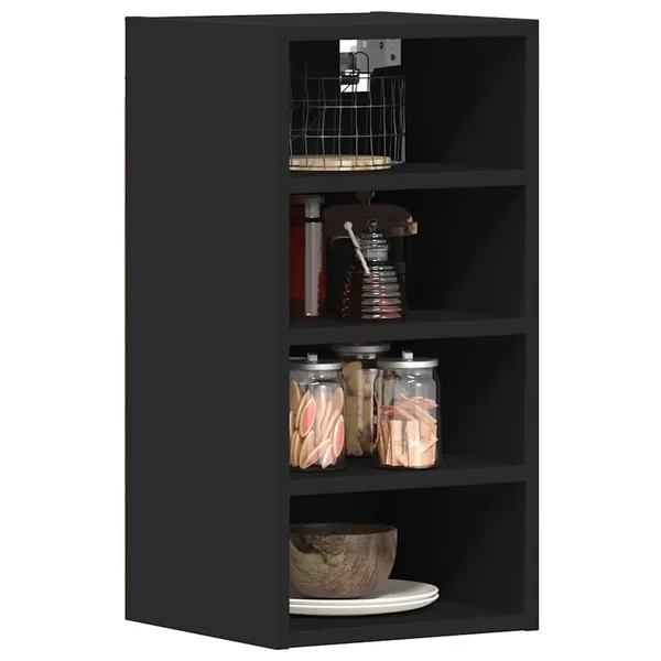 Armoire suspendue "Riga" Noir 30 x 29,5 x 60 cm Bois d'ingénierie