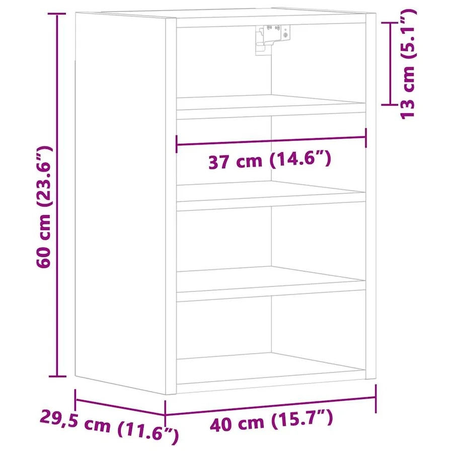 Armoire suspendue "Riga" Gris béton 40 x 29,5 x 60 cm Bois d'ingénierie - 10