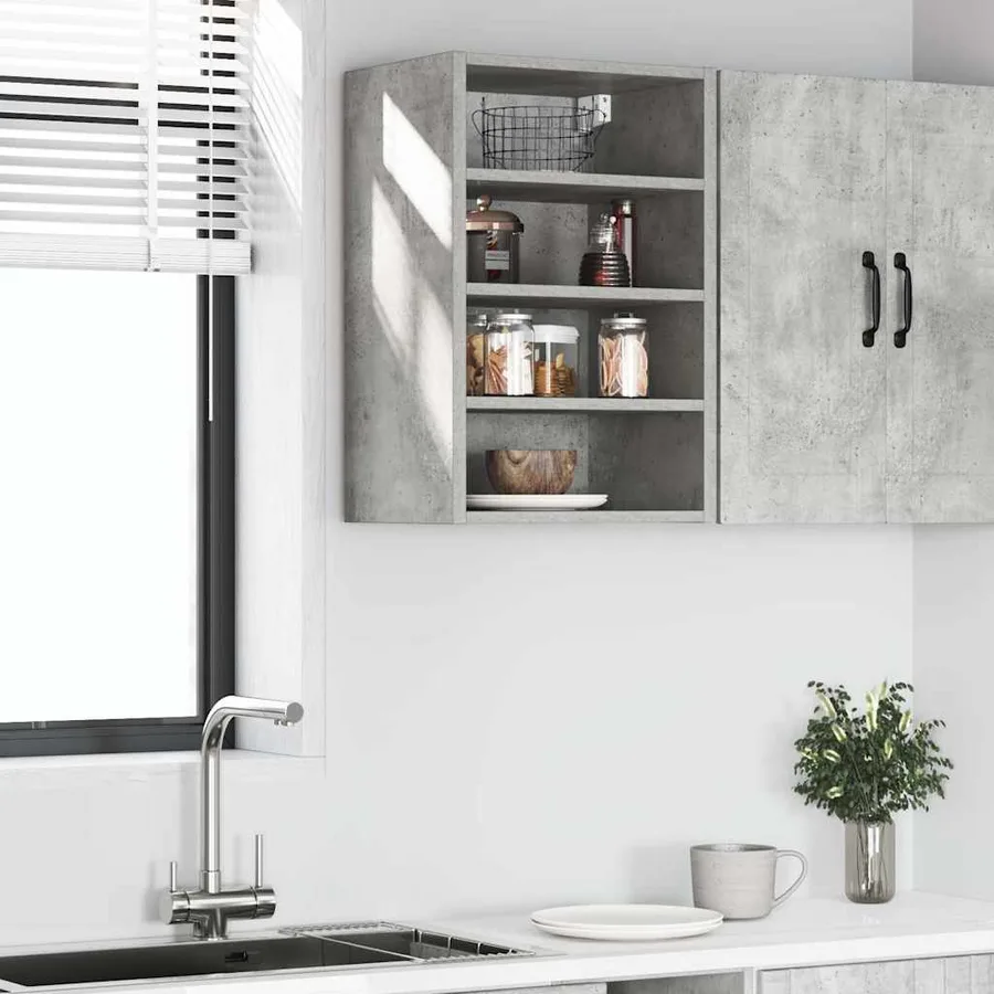 Armoire suspendue "Riga" Gris béton 40 x 29,5 x 60 cm Bois d'ingénierie - 3