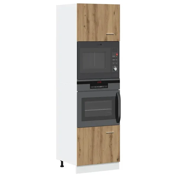 Meuble à micro-ondes "Lyon" Chêne artisanal 60 x 57 x 207 cm Bois d'ingénierie