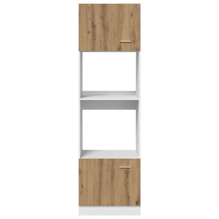 Meuble à micro-ondes "Lyon" Chêne artisanal 60 x 57 x 207 cm Bois d'ingénierie - 6