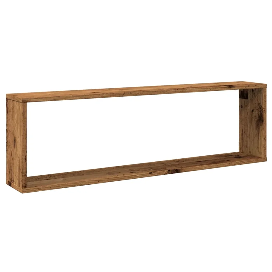 Étagères cube murales 4 pcs vieux bois 100x15x30 cm - 4