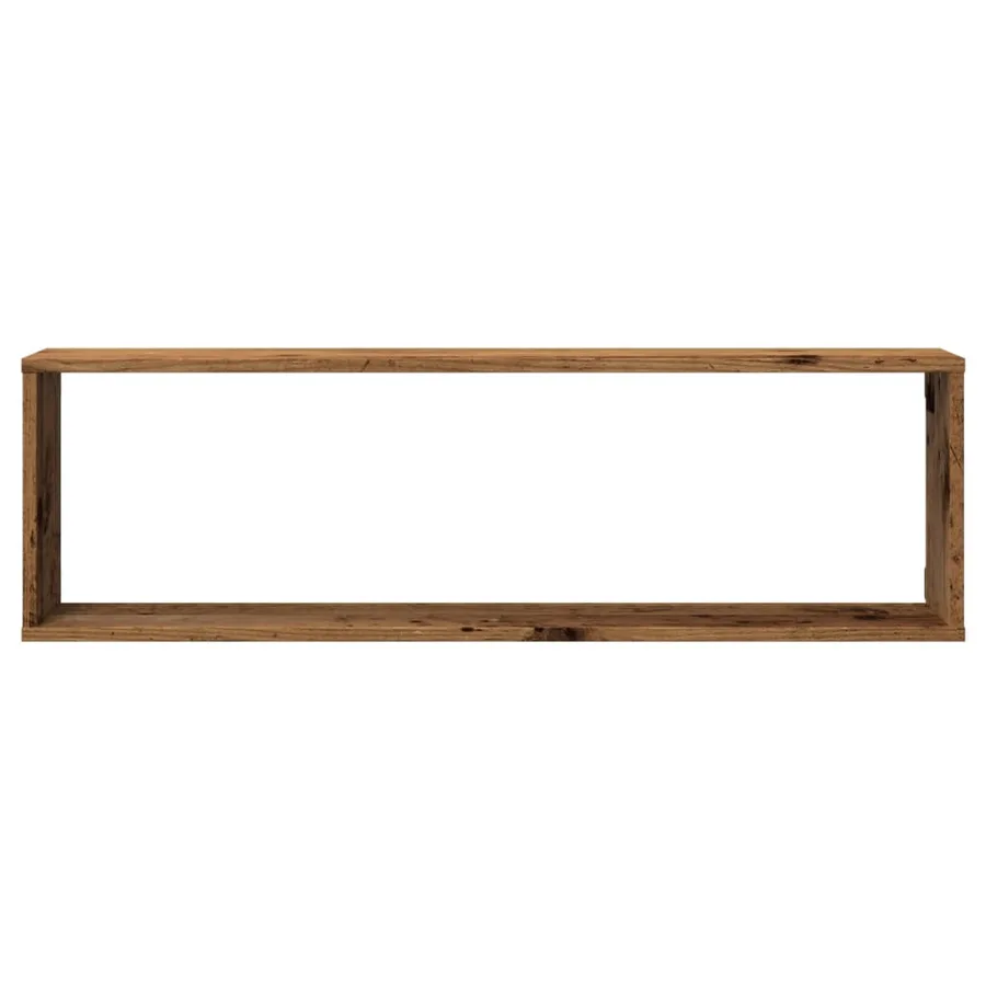 Étagères cube murales 4 pcs vieux bois 100x15x30 cm - 5