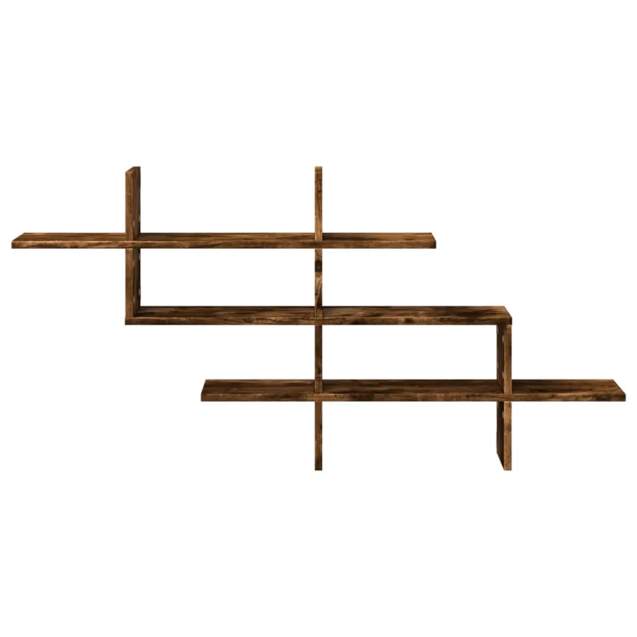 Étagère murale chêne fumé 124,5x18x60,5 cm bois d'ingénierie - 4